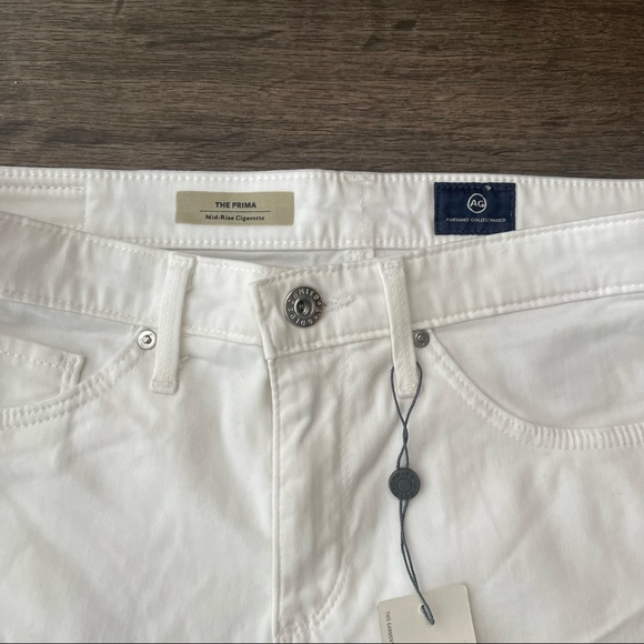 AG Adriano Goldschmied White The Prima Cigarette Leg Jeans Mid Rise Pants - Picture 8 of 14